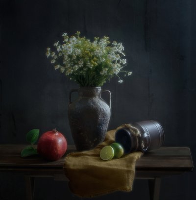 Nature morte florale rustique - Yinan F.