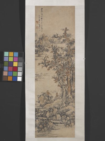 Paysage idyllique avec femme pêchant - Ying Lan