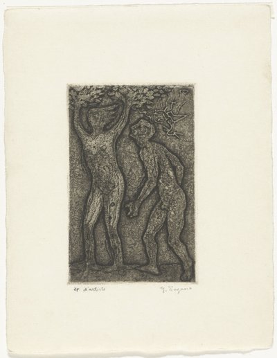 Homme et femme en gris - Yo Sugano (signed by artist)