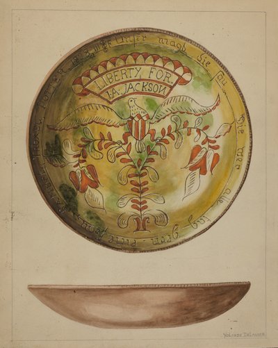 Assiette Allemande de Pennsylvanie, vers 1937 - Yolande Delasser