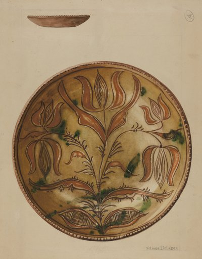 Assiette allemande de Pennsylvanie, vers 1937 - Yolande Delasser