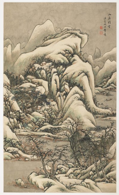 Neige dans la villa de montagne, d