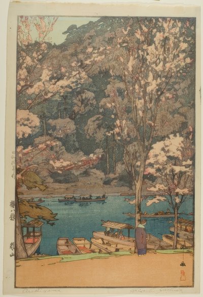 Arashiyama, de la série "Huit scènes des cerisiers en fleurs" - Yoshida Hiroshi