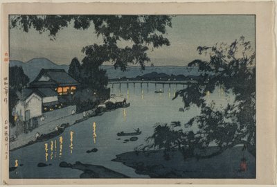 Soirée sur la rivière Chikugo - Yoshida Hiroshi