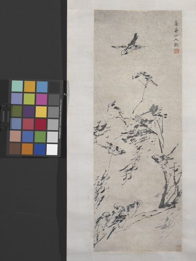 9 oiseaux sur des branches - Yu Zhang