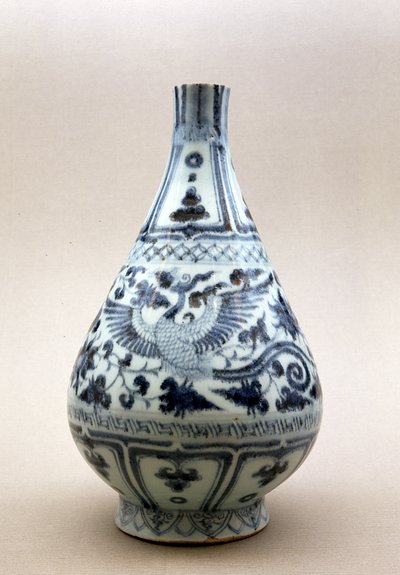 Vase bleu et blanc, dynastie Yuan (1206-1368) - Yuan Dynasty Chinese School