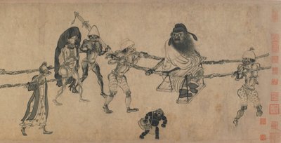 Zhong Kui en voyage - Yuan Dynasty Chinese School
