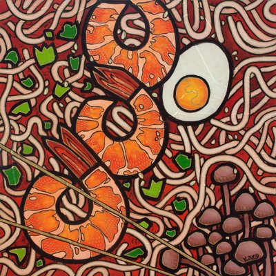 Nouilles ramen aux crevettes, 2023 - Yue Zeng