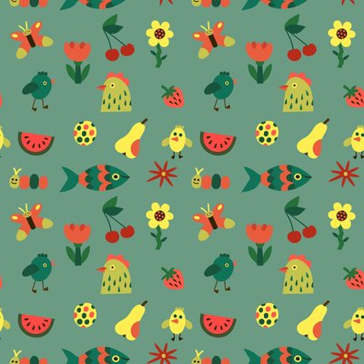 Motif sans couture, 2018 (graphique vectoriel) - Yulia Drobova