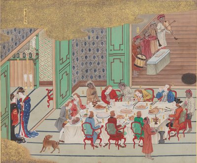 Banquet hollandais, Nagasaki veille de Noël, de Bankan-zu, 1797 - Yushi Ishizaki