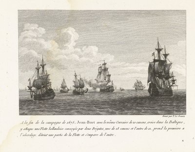 Jean Bart attaque des navires hollandais en mer Baltique, 1675 - Yves Marie Le Gouaz
