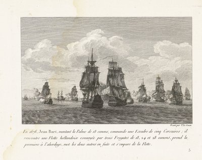 Jean Bart attaque une flotte hollandaise avec son escadre, 1676 - Yves Marie Le Gouaz