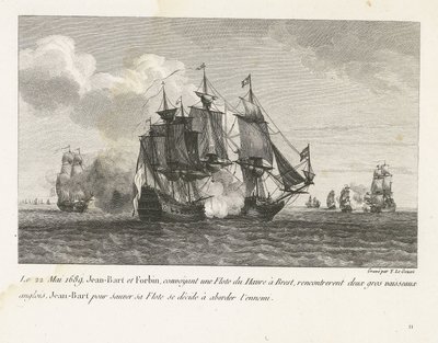 Jan Bart attaque deux navires anglais, 1689 - Yves Marie Le Gouaz