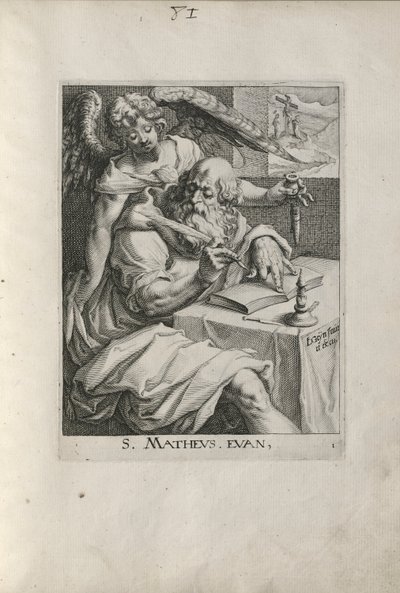 Saint Matthieu, planche 1 des Quatre Évangélistes - Zacharias Dolendo