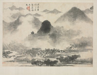 Album de paysages dans divers styles: Paysage après Mi Fei - Zha Shibiao