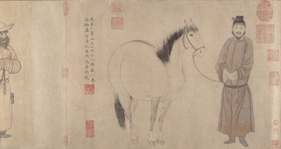 Palefreniers et chevaux, daté de 1296 et 1359 - Zhao Mengfu