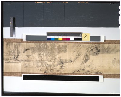 Vie des pêcheurs le long de la rivière, XVIIIe siècle (encre et couleur sur soie, rouleau à main) - Zhou Shanguan