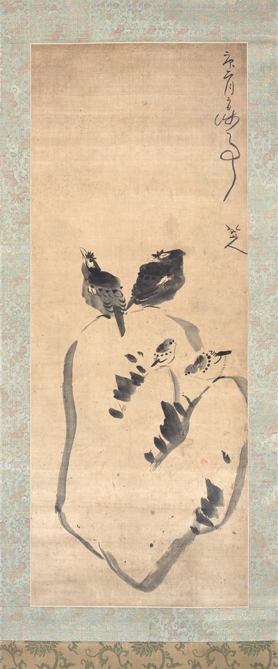 Oiseaux sur un rocher de lac - Zhu Da