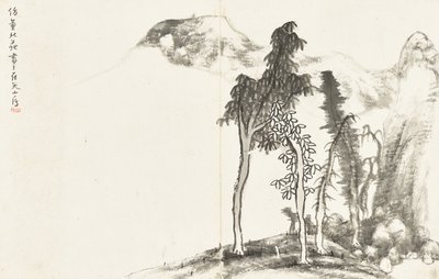 Paysages et fleurs, album de six feuilles - Zhu da Bada Shanren