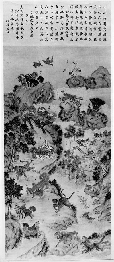 Oiseaux et animaux utilisés dans les insignes militaires, fin 19e siècle - Zhuwu Jushi