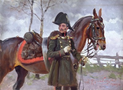 Soldat napoléonien avec un cheval - Zygmunt Rozwadowski
