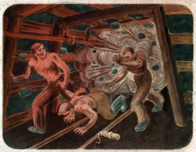 Accident dans une mine, vers 1950 - . .