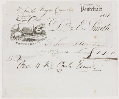 Médecine vétérinaire agricole Facture vétérinaire - Frederick (attr. to) Barnard