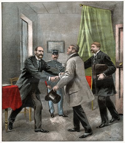 Alfred Dreyfus avec ses avocats - . .
