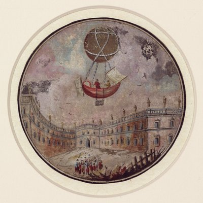 Une catastrophe de montgolfière précoce, vers 1785 - Frederick (attr. to) Barnard