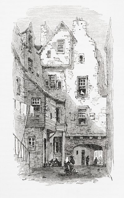Une vieille ruelle, Canongate, Édimbourg, Écosse - . .