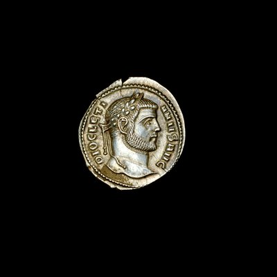 Ancienne pièce romaine représentant Dioclétien, 284-305 AD - Hippolyte Lalaise Devéria
