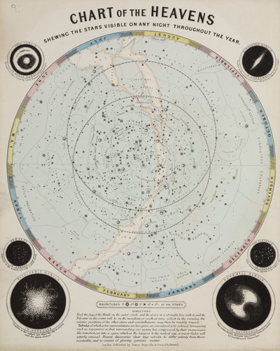 Carte des cieux, c 1850 - John Pardon