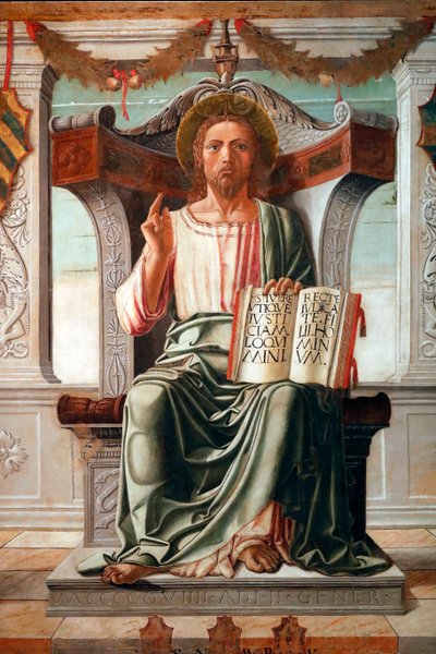 Christ bénissant, Sauveur du monde par Maestro del Cattaver - . .