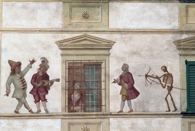 Danse macabre, fresque, maison Milesi, Cassiglio, Lombardie, Italie - Georg Carl Heinrich Dollmann