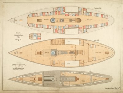 Plans de pont du bateau Choptank "Ida" - . .
