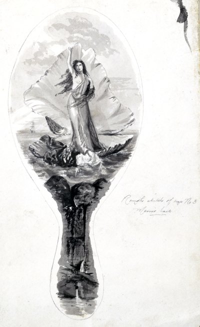 Conception pour un dos de miroir avec Vénus dans sa coquille, vers 1870-1875 - Frederick (attr. to) Barnard