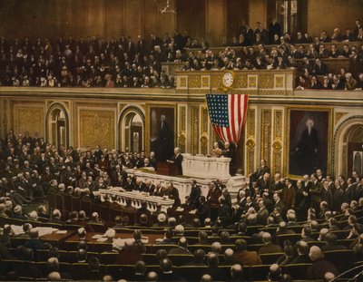 Pour la Liberté du Monde, le Président Woodrow Wilson demandant au Congrès de Déclarer la Guerre à l