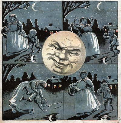 La lune dans une flaque d