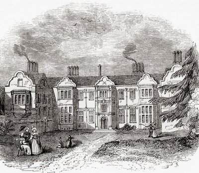 Ladye Place, Hurley, Berkshire, Angleterre, vue ici au début du 19ème siècle - . .