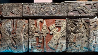 Bas-relief sur un banc du Templo Mayor, période post-classique tardive, c.1500 - Hippolyte Lalaise Devéria