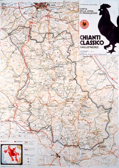 Carte de la région du Chianti classico - Henry Charles Fehr