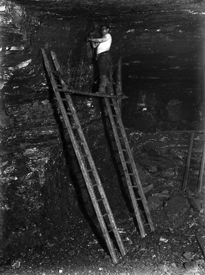 Exploitation minière, coupe des couches supérieures de la célèbre veine de dix yards, Staffordshire, vers les années 1890 - Frederick (attr. to) Barnard