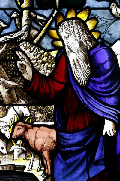Musée de la cathédrale de Milan. Vitrail. Création des animaux (Dieu le Père). 16ème siècle. Italie. - . .