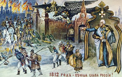 Guerre napoléonienne de 1812, Dépeignant la retraite de Napoléon de Moscou surveillée par l