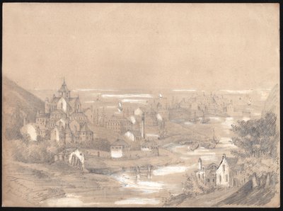 Panorama de la ville de Fécamp, Normandie. 1841 - . .