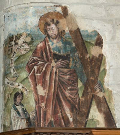 Église paroissiale (Parochiekerk Onze-Lieve-Vrouw). Intérieur. Le chœur. Peinture murale. - . .