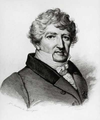 Portrait de Georges Léopold Chrétien Frédéric Dagobert Cuvier (1769-1832), biologiste français, gravure - William Walcutt