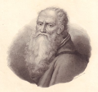 Portrait du peintre italien Bernardino Luini (circa 1481-1532), gravure sur cuivre par Caterina Piotti-Pirola d