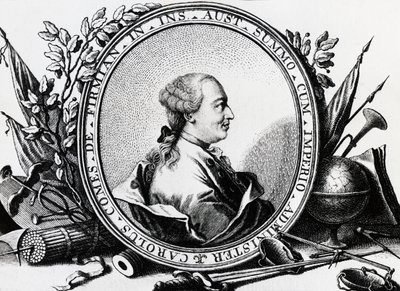 Portrait de Karl Joseph von Firmian (1716-1782), homme politique autrichien, gravure - William Walcutt