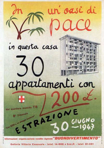 QT8 OASIS DE PAIX - RECONSTRUCTION DE MILAN 1947 - . .